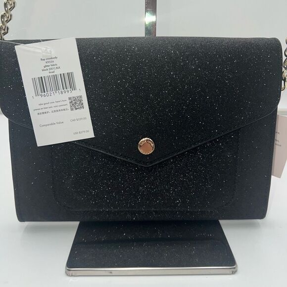 Kate Spade Flap Glitter Fabric Crossbody NEW! - Picture 1 of 10